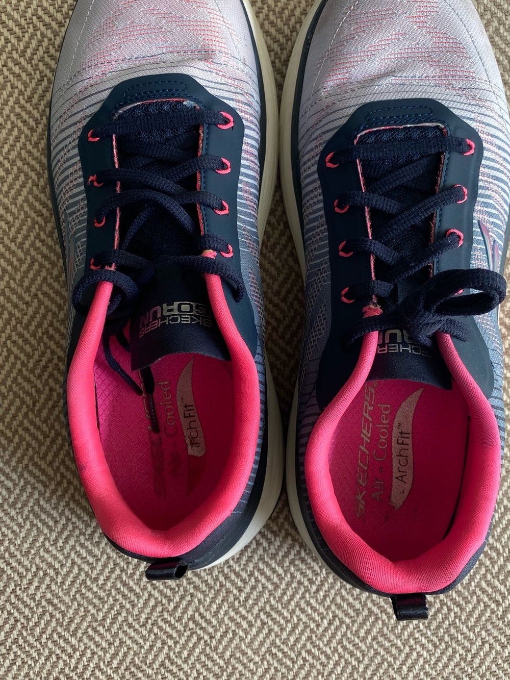 Skechers Navy and Pink Arch Fit Athletic Shoe Covers - Picture 4 of 7